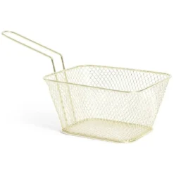 Panier à frites 23xH11,5x13,5cm acier doré ou argenté