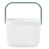 Panier plastique avec anse blanc et vert - L24 x l24 x H18 cm