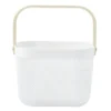 Panier plastique avec anse blanc et naturel - L24 x l24 x H18 cm