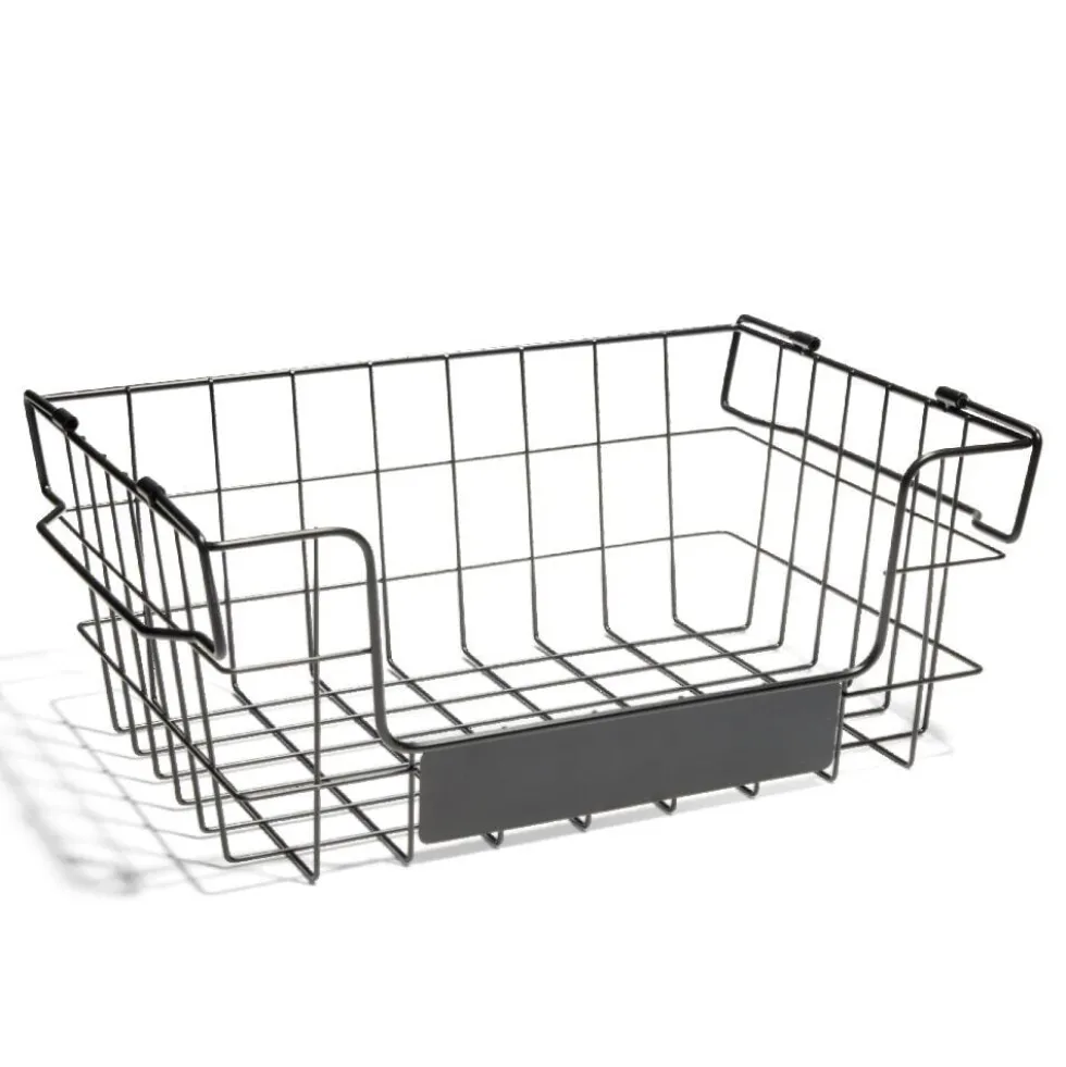 Panier superposable taille S métal noir 34,5x24x14cm