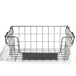 Panier superposable taille S métal noir 34,5x24x14cm