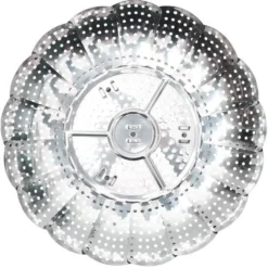 Panier vapeur réglable métal gris Ø28,5xH9,5cm