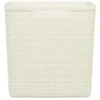 Panière Box Cube effet jute 17L 27x27x27cm beige