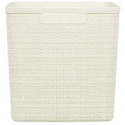 Panière Box Cube effet jute 17L 27x27x27cm beige