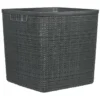 Panière Box Cube effet jute 17L 27x27x27cm gris