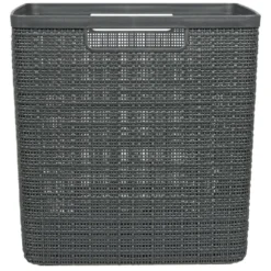 Panière Box Cube effet jute 17L 27x27x27cm gris
