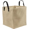 Panière Box Cube effet jute 31x31x31cm beige