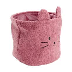 Panière Box Cube enfant bouclette animal mignon avec oreilles Ø30xH27cm (2 modèles)