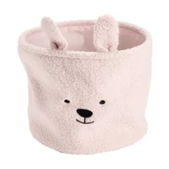 Panière Box Cube enfant bouclette animal mignon avec oreilles Ø30xH27cm (2 modèles)