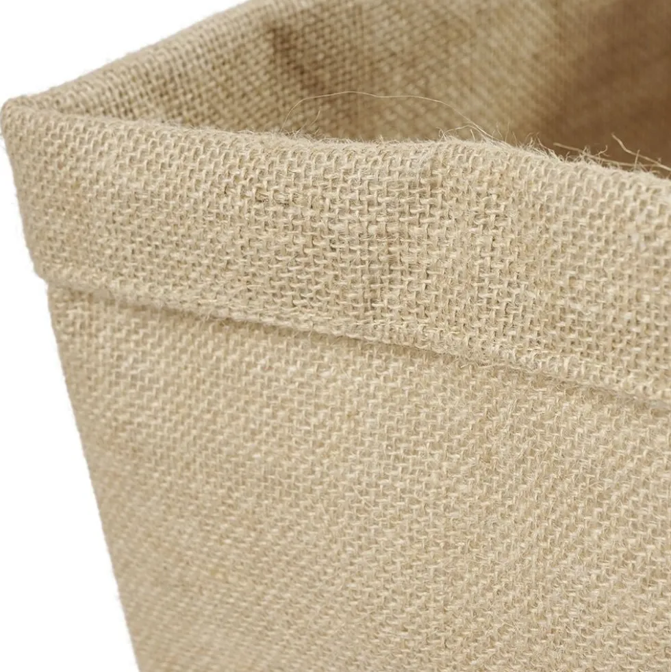 Panière Box Cube jute 31x31x31cm beige