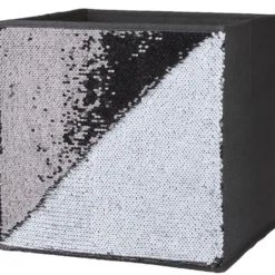 Panière Box Cube sequin noir 31x29x31cm