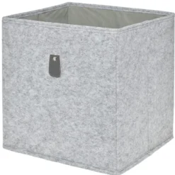 Panière Box Cube 31x29x31cm feutrine gris