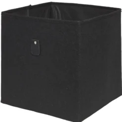 Panière Box Cube 31x29x31cm feutrine noir