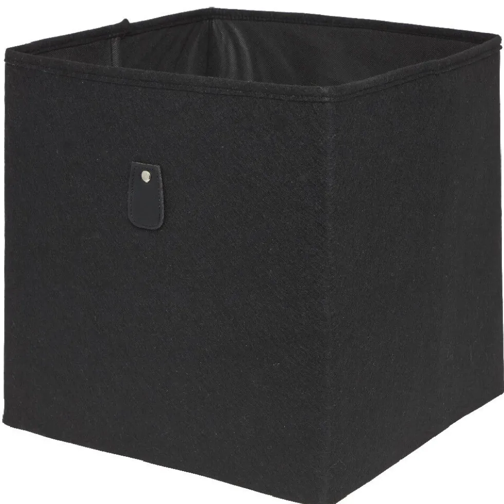 Panière Box Cube 31x29x31cm feutrine noir