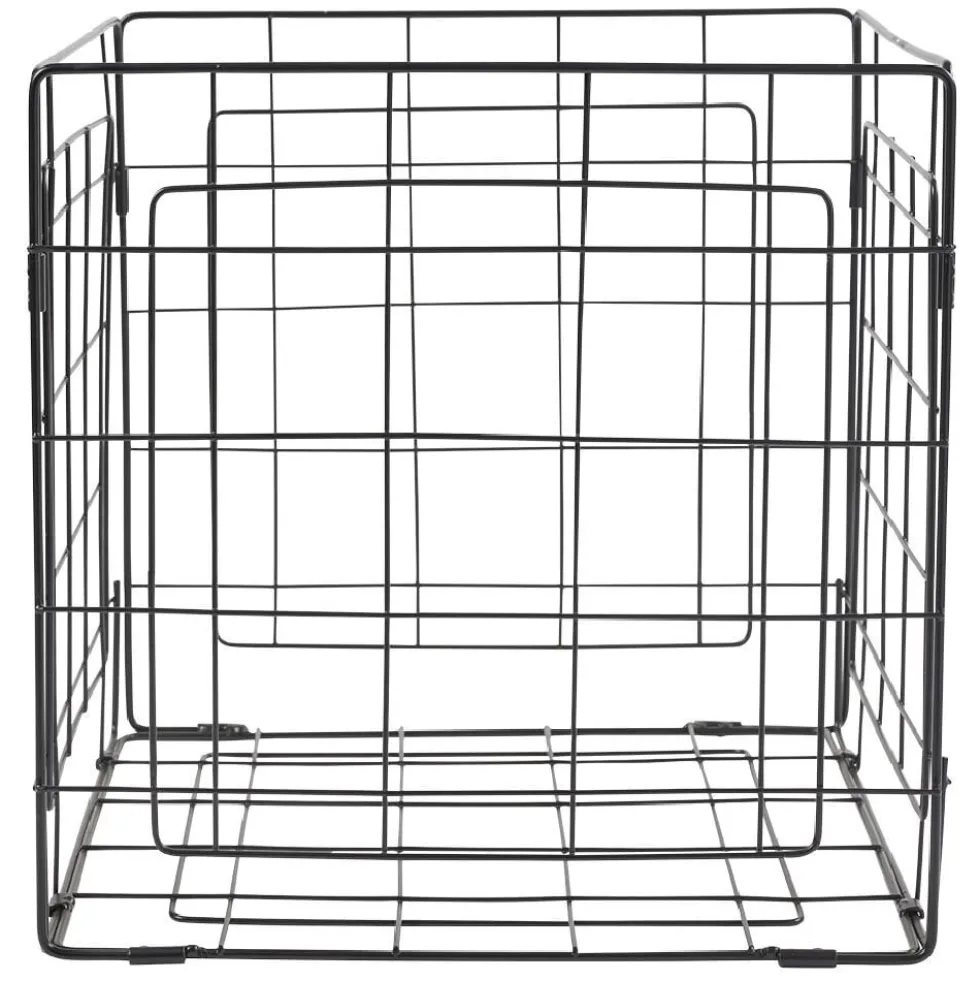 Panière Box Cube 31x31x31cm métal noir