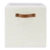 Panière carrée Box Cube tissu bouclette blanc 31x31xH29cm