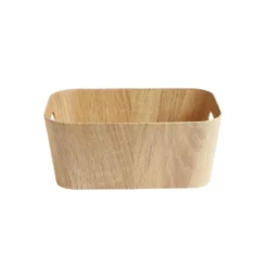 Panière carton et papier imitation bois 26x18xH11cm