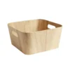Panière carton et papier imitation bois 30x30xH15cm