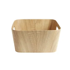 Panière carton et papier imitation bois 30x30xH15cm