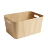 Panière carton et papier imitation bois 40x30xH20cm