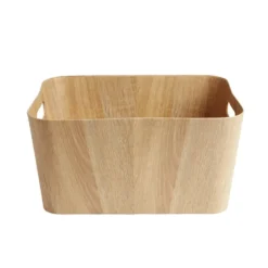 Panière carton et papier imitation bois 40x30xH20cm