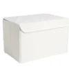 Panière coffre pliable tissu bouclette blanc 38x25xH25cm