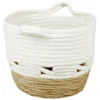 Panière coton jute blanc cassé et naturel petit modèle Ø23xH20cm