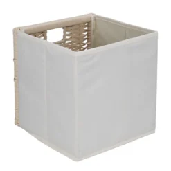Panière de rangement Box Cube carrée 1 face tressée 27x27x27cm