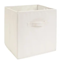 Panière de rangement Box Cube cartonnée gris clair 31x31xH29cm