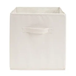 Panière de rangement Box Cube cartonnée gris clair 31x31xH29cm