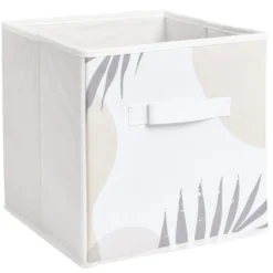Panière de rangement Box Cube carrée 1 face à motif 27x27x27cm