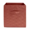 Panière de rangement Box Cube cartonnée rouge terracotta 31x31xH29cm