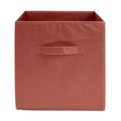 Panière de rangement Box Cube cartonnée rouge terracotta 31x31xH29cm