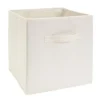 Panière de rangement Box Cube cartonnée blanche à rayures 31x31xH29cm