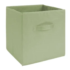 Panière de rangement Box Cube cartonnée vert menthe 31x31xH29cm