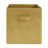 Panière de rangement Box Cube cartonnée jaune moutarde 31x31xH29cm