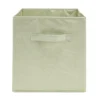 Panière de rangement Box Cube cartonnée vert motif nature d'oie 31x31xH29cm