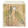 Panière de rangement Box Cube façade bambou feuillage 31x31xH31cm (2 modèles)