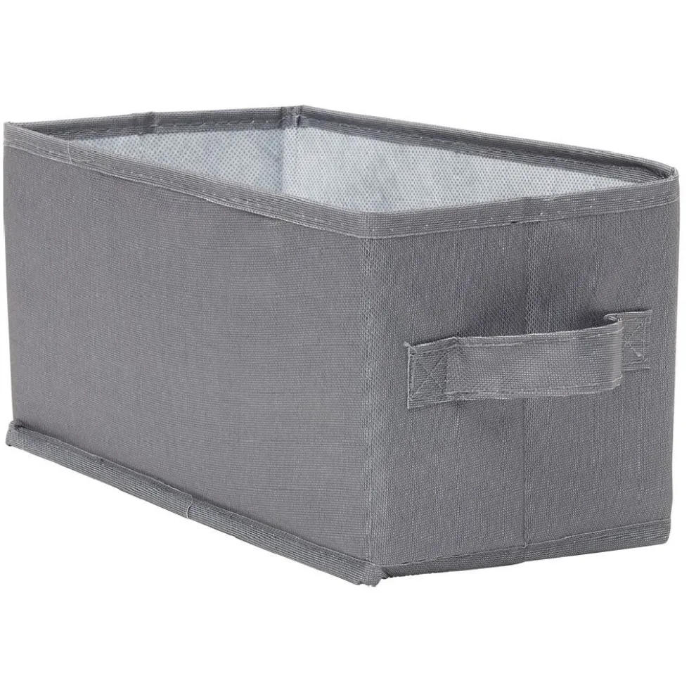 Panière de rangement Box Cube gris 29x15xH15cm