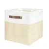 Panière de rangement Box Cube tissu 31x31xH29cm (2 modèles beige ou gris)