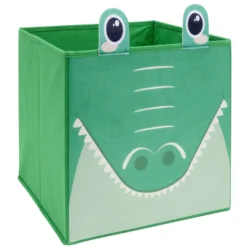 Panière de rangement carrée enfant crocodile 31x31xH31cm