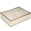 Panière de rangement compartimentée 16L 6 cases polycoton beige et marron 44x34cm