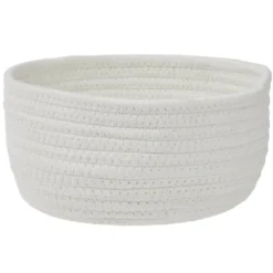 Panière de rangement coton blanc Ø22xH11cm