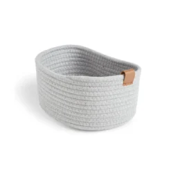 Panière de rangement coton tressé rose 22x16xH11cm - petit modèle