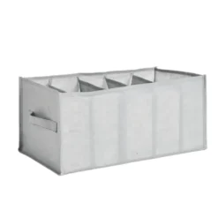 Panière de rangement dressing 5 compartiments gris 44x25xH20cm