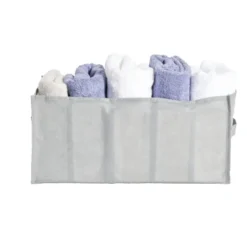 Panière de rangement dressing 5 compartiments gris 44x25xH20cm