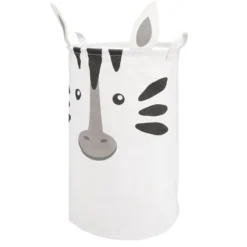 Panière de rangement enfant souple motif zèbre Ø34xH52cm