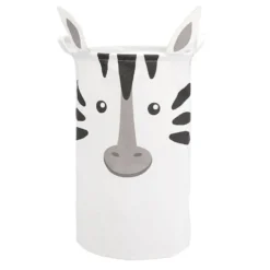 Panière de rangement enfant souple motif zèbre Ø34xH52cm