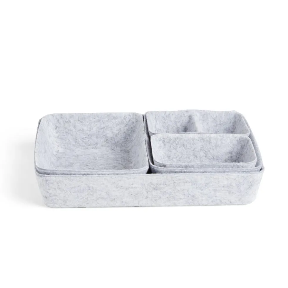 Panière de rangement en feutrine lot de 5 tailles