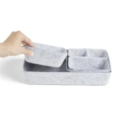 Panière de rangement en feutrine lot de 5 tailles